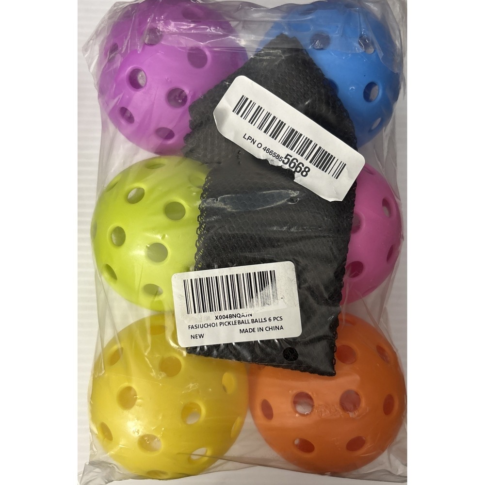 Pickle Ball Visor And 6 Pk Multicolored Pickle Balls W/Net Bag